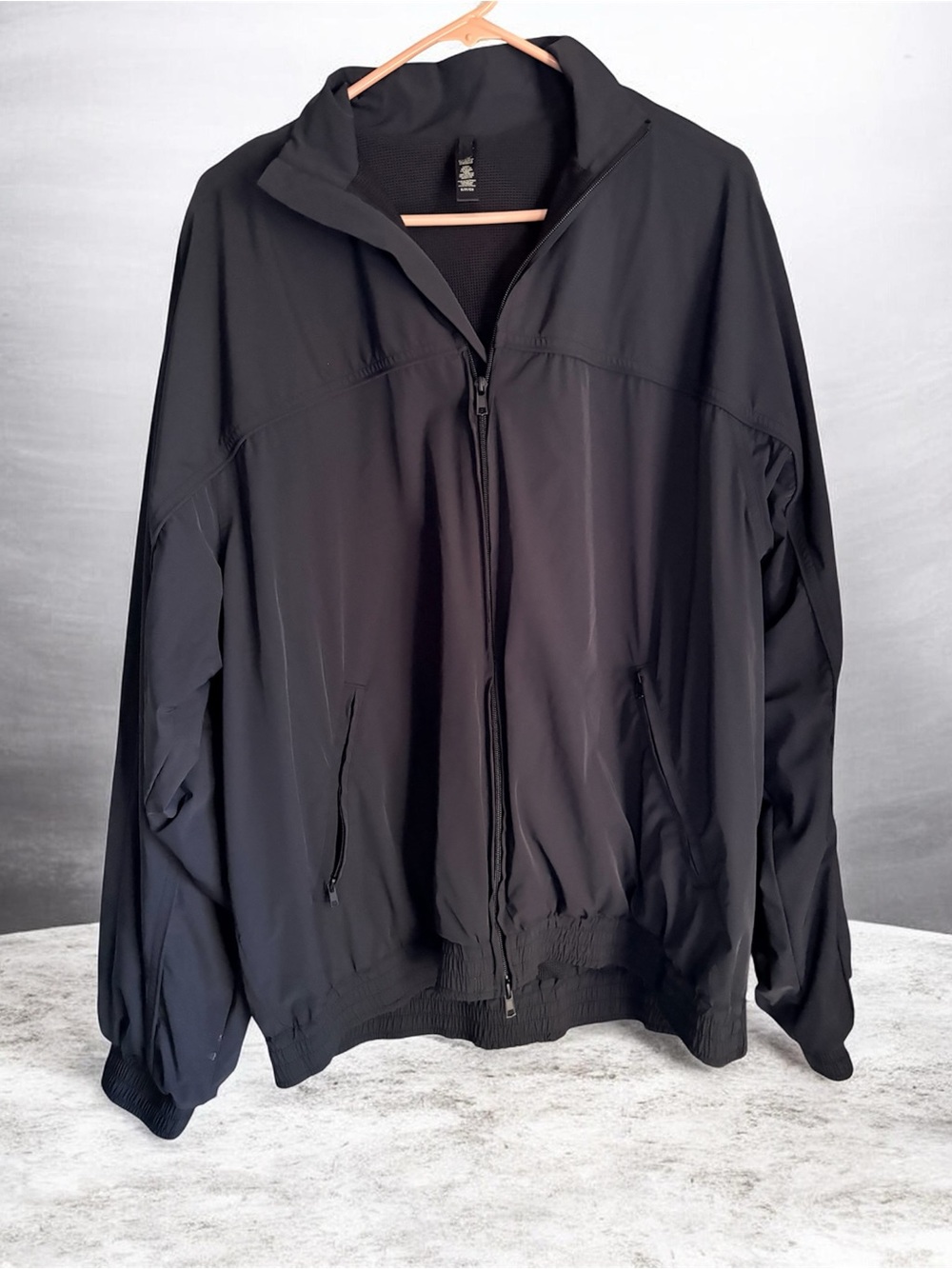 Skims Track Jacket Onyx Womens Black Full Zip Oversized Size Small